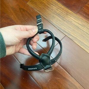 Black Leather Dog Collar with Swarovski Elements